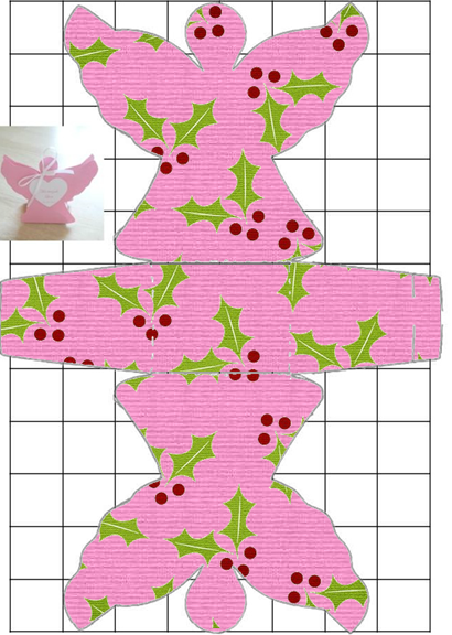 Christmas in Pink: Free Printable Angel Shapped Box.