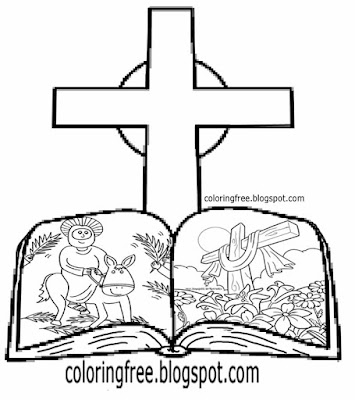 Holy cross clipart for kids Sunday school Easter story book pictures bible coloring Jesus drawings