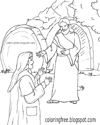 Sacred cavern printable holy drawings of Jesus happy Easter colouring pages for children to color in