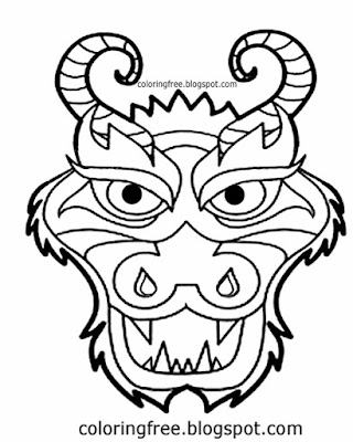 Simple outline drawing of a dragon clipart black and white dragons face coloring pages for schools