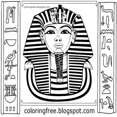 Clipart drawing royal clothing Egypt headdress Egyptian pharaoh king coloring pages for older kids