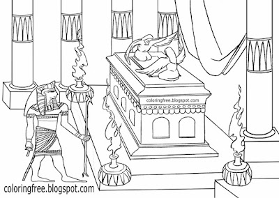Historical burial pharaoh tomb chamber prints Valley of the Kings Egyptian sarcophagus coloring page