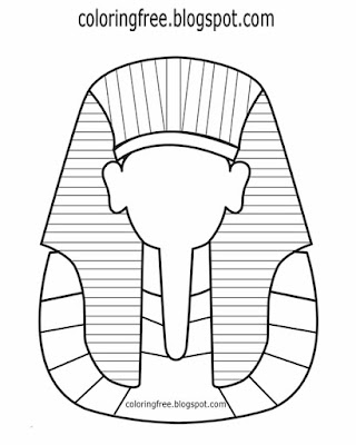 Simple clip art Egypt pharaoh king headdress Egyptian drawing Tutankhamun death mask coloring pages