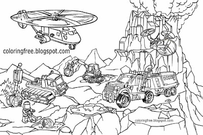 Moon space minifigure colouring book pages volcano world City Lego drawing for older kids to colour