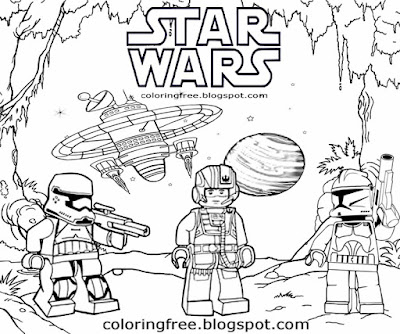 Printable space trooper drawing star wars Lego coloring pages for teenagers black and white clipart