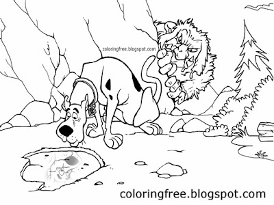 Big hairy legendary beast Bigfoot woodland monster coloring Scooby Doo drawing sketch haunted hills