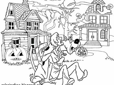 Printable Scooby Doo Coloring Haunted Ghost Town Monster Drawing