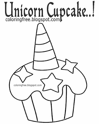 Cool clipart cooking ideas mythical theme simple drawing unicorn cupcake coloring pictures for girls