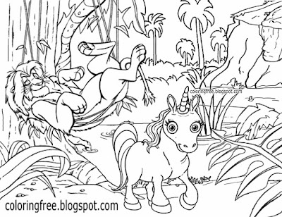 Mythical drawing cartoon jungle book background sleeping lion and unicorn coloring pages for teens