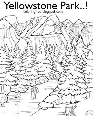 Natural history woodland hiking trails Yellowstone nature walks backpacking printables for teenagers