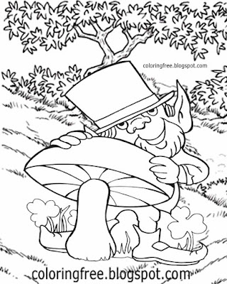 Cartoon kids clipart pictures Ireland fairytale coloring leprechaun magic wish Irish little people