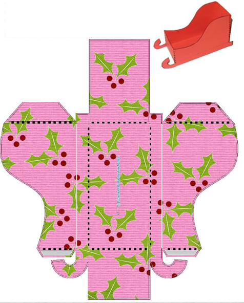 Christmas in Pink: Free Printable Paper Sleigh.