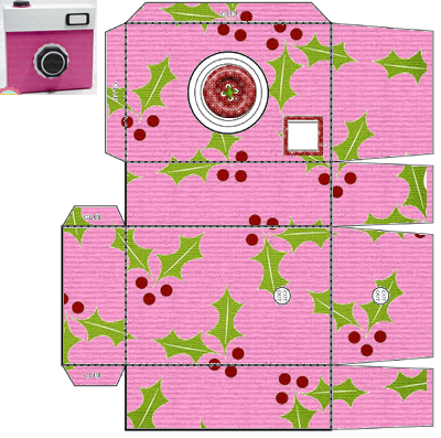 Christmas in Pink: Free Printable Polaroid Shapped Box.