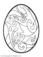 Curlicue Easter Egg Colouring Page