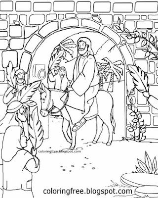 Easter celebration coloring pages kids clipart resurrection of Jesus printable palm Sunday drawings