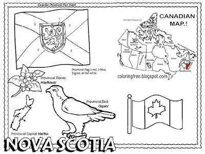 Provincial bird osprey wildlife picture Halifax City Nova Scotia Canadian coloring mayflower drawing