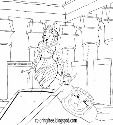 Teenage spooky clipart Egypt Parthenon drawing sarcophagus Egyptian Jackal monster coloring pictures