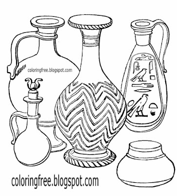 World first ancient culture create pottery Egyptian clay pot clipart black and white vessel coloring