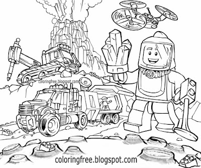 Clipart legoland people printable minifigure Lego city coloring pictures for kids moon space mining