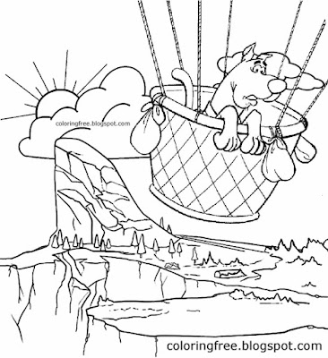 Mountain recreational area hot air balloon ride sad face Scooby Doo pictures to color and print off