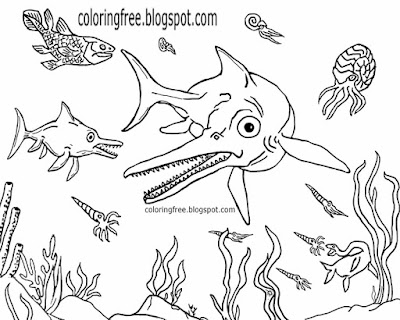 Ichthyosaurus ocean life late Triassic dinosaur coloring pages for kids Sea drawing ideas to print