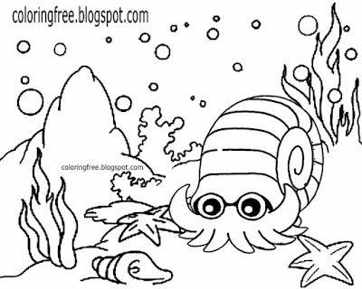 Triassic tropical marine fish easy sea big dinosaurs coloring pages fun cartoon drawing for children